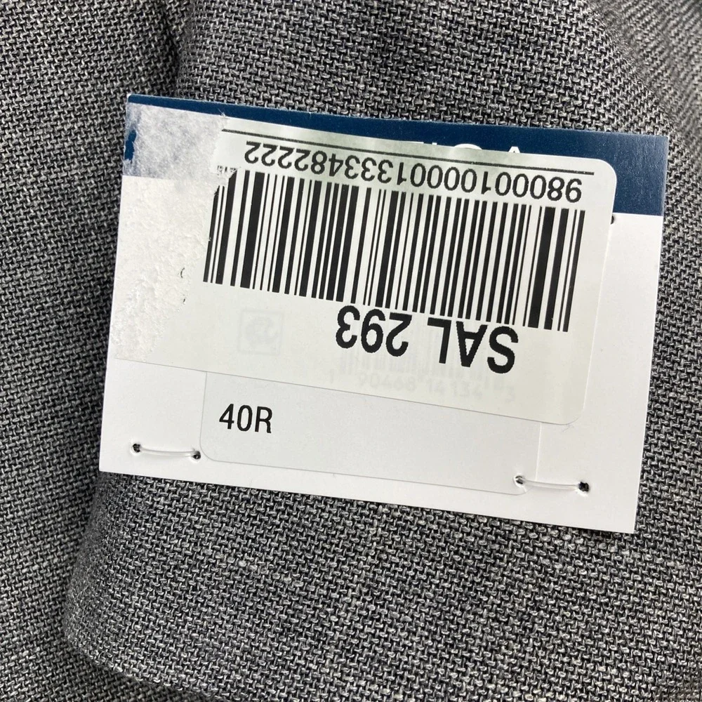 Nautica Men Modern Fit Active Stretch Structure Weave Red Sport Coat Grey 40R